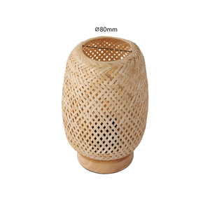 Lámpara de mesa de mimbre y madera "Ruka" - E27 (9)