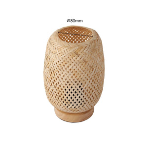 Lámpara de mesa de mimbre y madera "Ruka" - E27 - Barcelona Led-Decoración