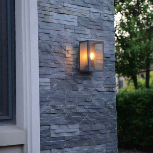 Aplique de pared exterior aluminio "Glass House" - IP44 - E27 - Barcelona Led-Decoración