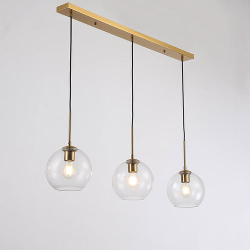 Triple glass pendant light
