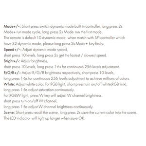 Mando a distancia para controlador de tiras LED IC RGB/RGBW SPI - 1 Zona - RF 2.4G (4)