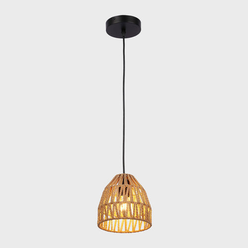 Woven paper pendant lamp