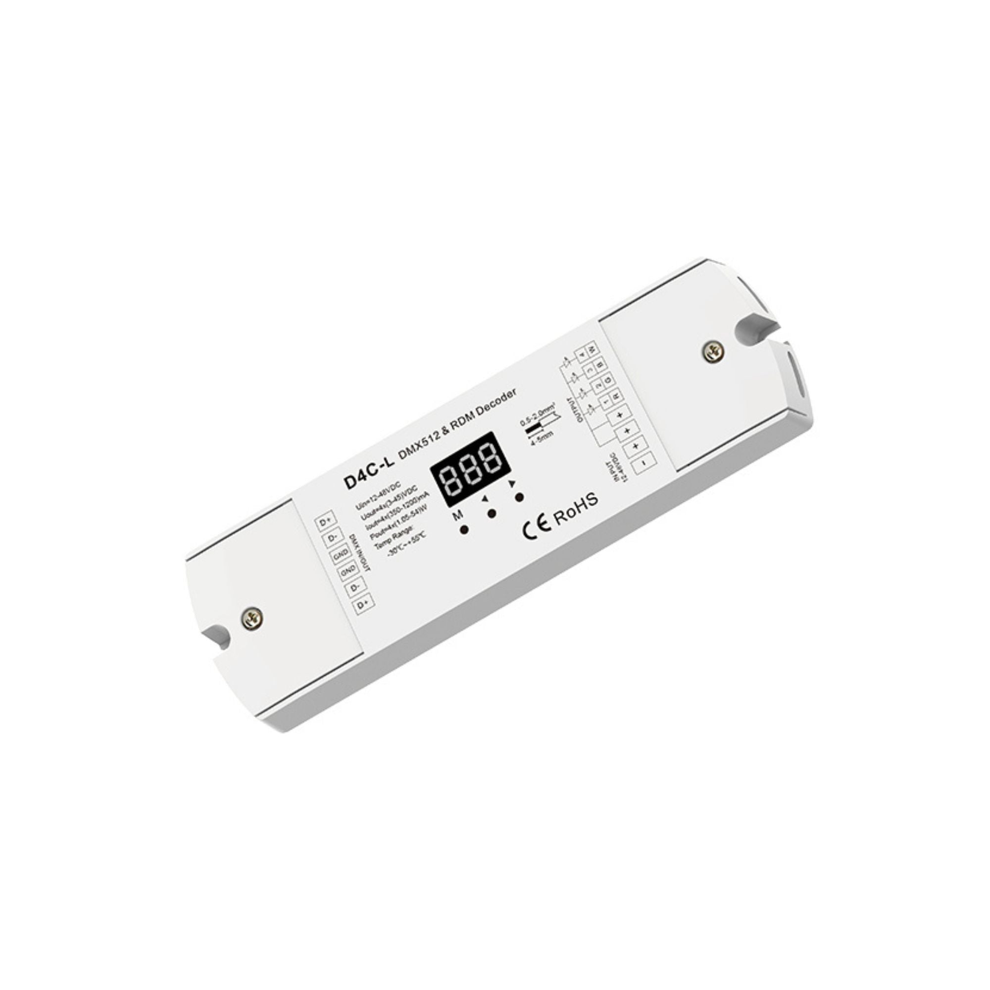 Decodificador DMX512 12-48V DC - 350-1200mA/canal - 4 Canales