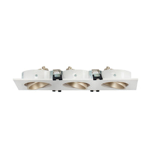 Aro downlight cuadrado basculante triple GU10 / MR16 - Bajo UGR - Corte 75 x 235mm (3)
