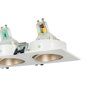 Aro downlight cuadrado basculante triple GU10 / MR16 - Bajo UGR - Corte 75 x 235mm (5)