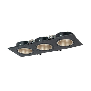 Aro downlight cuadrado basculante triple GU10 / MR16 - Bajo UGR - Corte 75 x 235mm - Barcelona Led-