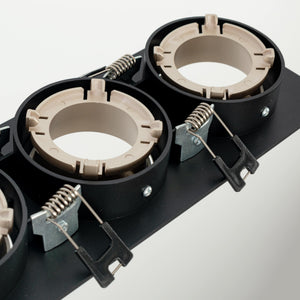 Aro downlight cuadrado basculante triple GU10 / MR16 - Bajo UGR - Corte 75 x 235mm - Barcelona Led-
