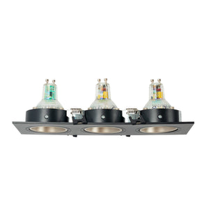 Aro downlight cuadrado basculante triple GU10 / MR16 - Bajo UGR - Corte 75 x 235mm (10)