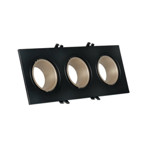 Aro downlight cuadrado basculante triple GU10 / MR16 - Bajo UGR - Corte 75 x 235mm (12)