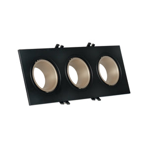 Aro downlight cuadrado basculante triple GU10 / MR16 - Bajo UGR - Corte 75 x 235mm - Barcelona Led-