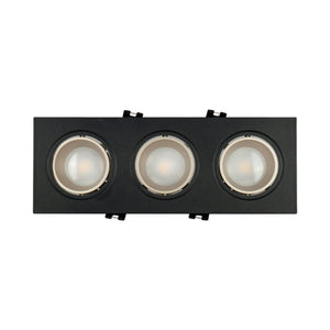 Aro downlight cuadrado basculante triple GU10 / MR16 - Bajo UGR - Corte 75 x 235mm - Barcelona Led-