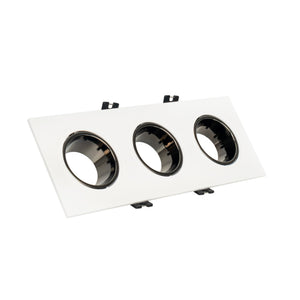 Aro downlight cuadrado basculante triple GU10 / MR16 - Bajo UGR - Corte 75 x 235mm (14)