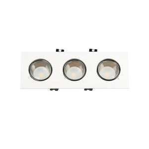 Aro downlight cuadrado basculante triple GU10 / MR16 - Bajo UGR - Corte 75 x 235mm (15)
