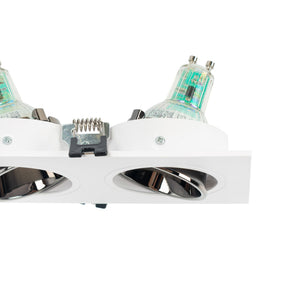 Aro downlight cuadrado basculante triple GU10 / MR16 - Bajo UGR - Corte 75 x 235mm (17)