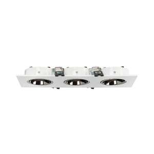 Aro downlight cuadrado basculante triple GU10 / MR16 - Bajo UGR - Corte 75 x 235mm (18)
