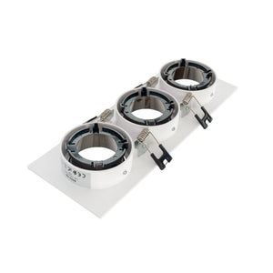 Aro downlight cuadrado basculante triple GU10 / MR16 - Bajo UGR - Corte 75 x 235mm (20)