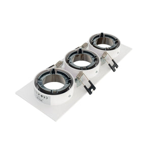 Aro downlight cuadrado basculante triple GU10 / MR16 - Bajo UGR - Corte 75 x 235mm - Barcelona Led-