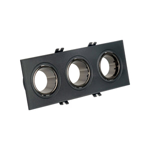 Aro downlight cuadrado basculante triple GU10 / MR16 - Bajo UGR - Corte 75 x 235mm - Barcelona Led-
