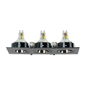 Aro downlight cuadrado basculante triple GU10 / MR16 - Bajo UGR - Corte 75 x 235mm (26)