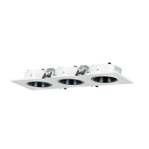 Aro downlight cuadrado basculante triple GU10 / MR16 - Bajo UGR - Corte 75 x 235mm (28)