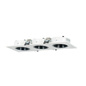Aro downlight cuadrado basculante triple GU10 / MR16 - Bajo UGR - Corte 75 x 235mm - Barcelona Led-