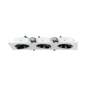 Aro downlight cuadrado basculante triple GU10 / MR16 - Bajo UGR - Corte 75 x 235mm - Barcelona Led-