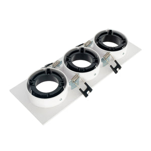 Aro downlight cuadrado basculante triple GU10 / MR16 - Bajo UGR - Corte 75 x 235mm - Barcelona Led-