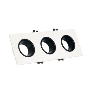 Aro downlight cuadrado basculante triple GU10 / MR16 - Bajo UGR - Corte 75 x 235mm (33)