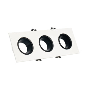 Aro downlight cuadrado basculante triple GU10 / MR16 - Bajo UGR - Corte 75 x 235mm - Barcelona Led-