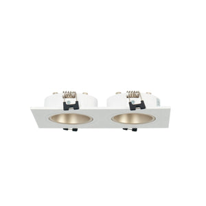 Aro downlight cuadrado basculante doble GU10 / MR16 - Bajo UGR - Corte 75 x 150mm - Barcelona Led-