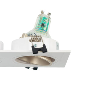 Aro downlight cuadrado basculante doble GU10 / MR16 - Bajo UGR - Corte 75 x 150mm - Barcelona Led-