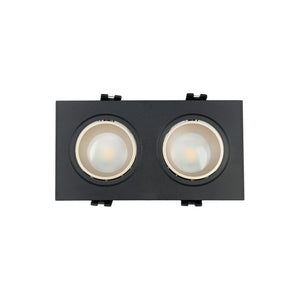 Aro downlight cuadrado basculante doble GU10 / MR16 - Bajo UGR - Corte 75 x 150mm - Barcelona Led-