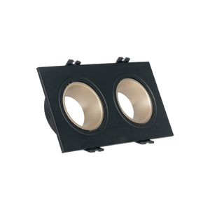 Aro downlight cuadrado basculante doble GU10 / MR16 - Bajo UGR - Corte 75 x 150mm - Barcelona Led-