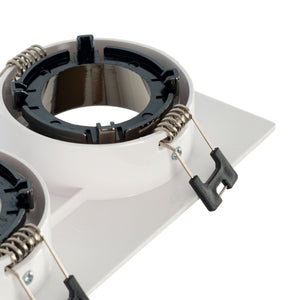 Aro downlight cuadrado basculante doble GU10 / MR16 - Bajo UGR - Corte 75 x 150mm - Barcelona Led-