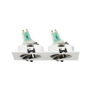 Aro downlight cuadrado basculante doble GU10 / MR16 - Bajo UGR - Corte 75 x 150mm (16)