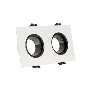 Aro downlight cuadrado basculante doble GU10 / MR16 - Bajo UGR - Corte 75 x 150mm - Barcelona Led-