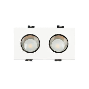 Aro downlight cuadrado basculante doble GU10 / MR16 - Bajo UGR - Corte 75 x 150mm - Barcelona Led-