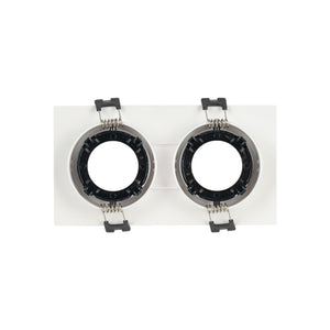 Aro downlight cuadrado basculante doble GU10 / MR16 - Bajo UGR - Corte 75 x 150mm - Barcelona Led-