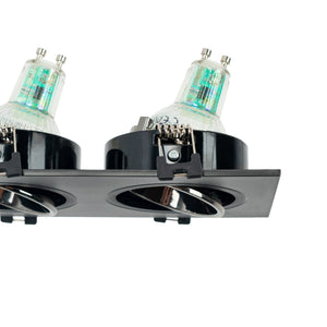 Aro downlight cuadrado basculante doble GU10 / MR16 - Bajo UGR - Corte 75 x 150mm (22)