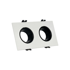 Aro downlight cuadrado basculante doble GU10 / MR16 - Bajo UGR - Corte 75 x 150mm - Barcelona Led-