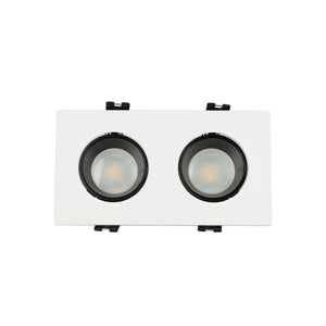 Aro downlight cuadrado basculante doble GU10 / MR16 - Bajo UGR - Corte 75 x 150mm - Barcelona Led-
