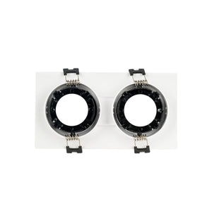 Aro downlight cuadrado basculante doble GU10 / MR16 - Bajo UGR - Corte 75 x 150mm - Barcelona Led-