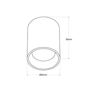 Aro tubular para bombilla GU10 – Efecto aplique de techo - Barcelona Led-