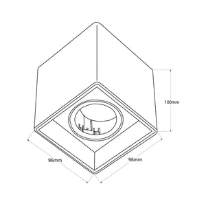 Aplique de techo cuadrado de policarbonato - Orientable - GU10 (18)