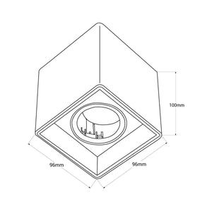 Aplique de techo cuadrado de policarbonato - Orientable - GU10 - Barcelona Led-Decoración