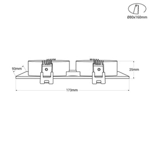 Kardan empotrable basculante para 2 bombillas GU10, MR16 - Barcelona Led-