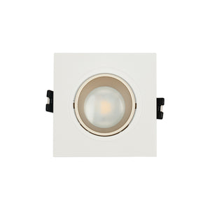 KIT Aro downlight cuadrado 93x93mm (blanco/champagne) + Bombilla GU10 6W + Portalámparas (5)