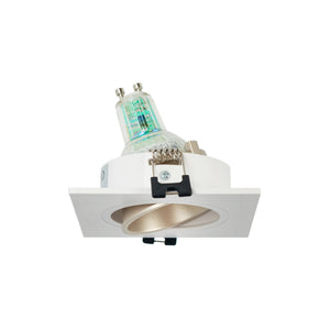 Aro downlight cuadrado basculante para bombilla GU10 / MR16 - Bajo UGR - Corte Ø75 mm - Barcelona Led-