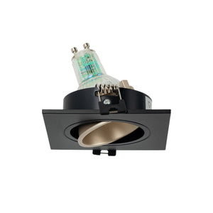 Aro downlight cuadrado basculante para bombilla GU10 / MR16 - Bajo UGR - Corte Ø75 mm - Barcelona Led-
