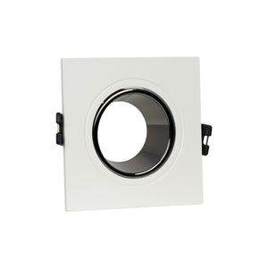 Aro downlight cuadrado basculante para bombilla GU10 / MR16 - Bajo UGR - Corte Ø75 mm - Barcelona Led-